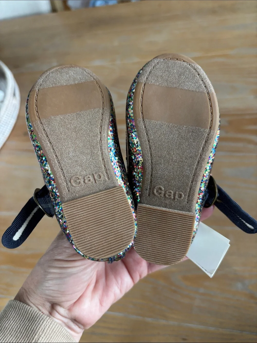GAP Kids Navy Mary Jane Shoes with Multicolor Glitter